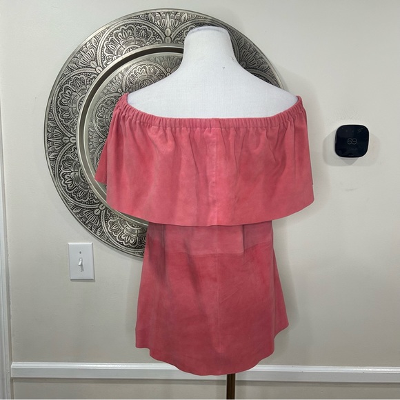 AS by DF Pink Leather Strapless Top Size : Medium - Picture 5 of 10